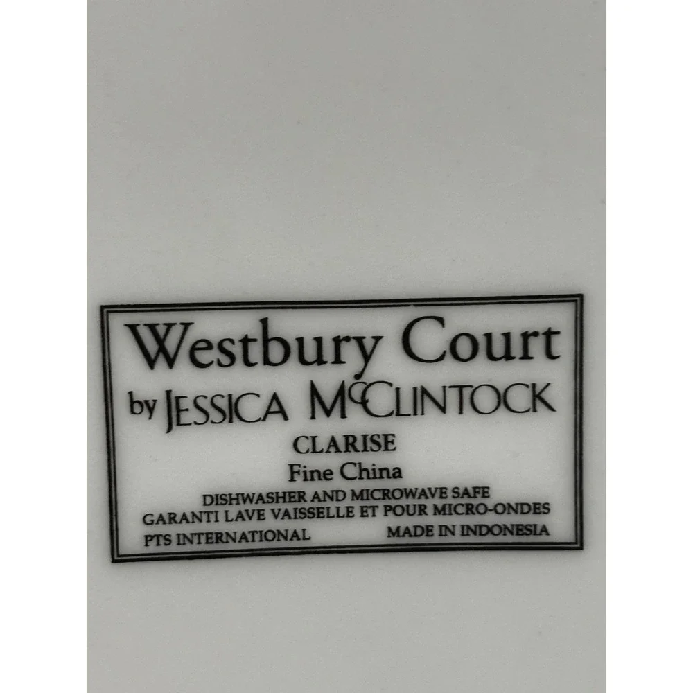 Jessica McClintock Westbury Court Clarise Dinner Plates Floral Plaid Set of 2